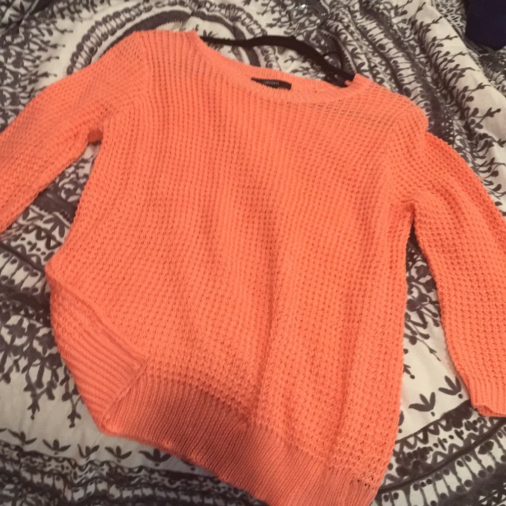 Forever 21 Coral Knit Sweater Size Large